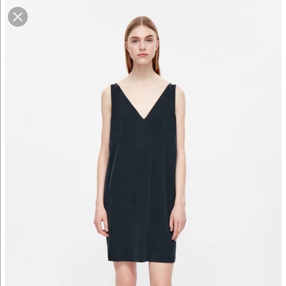 COS - Silk Dress with Deep V-Neck